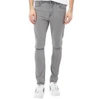 only sons mens warp with rip skinny jeans dark grey