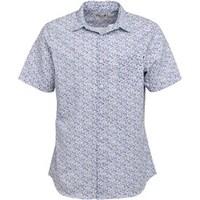 onfire mens short sleeve floral shirt white