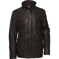 onfire mens leather jacket dark brown