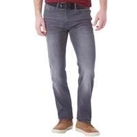 onfire mens straight fit zip fly stretch jeans with belt grey wash