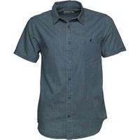 Onfire Mens Printed Washed Denim Short Sleeve Shirt Denim