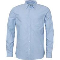 Onfire Mens Long Sleeve Plain Oxford Shirt Blue