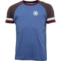 Onfire Mens Raglan Sleeve T-Shirt With Chest Print Vintage Blue Marl