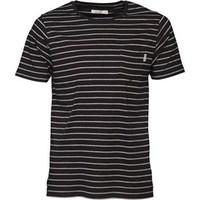 Onfire Mens Yarn Dyed Striped T-Shirt Black/Grey Marl