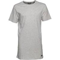 ONLY & SONS Mens Longline Raw Edge O-Neck T-Shirt Light Grey Marl