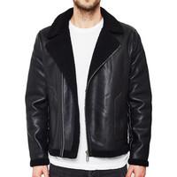 Only Sons Lanford Faux Leather Jacket Black men\'s Leather jacket in black
