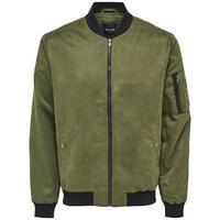 Only and Sons Faux Suede Bomber Jacket