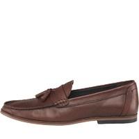 Onfire Mens Leather Tassel Loafer Shoes Tan