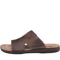 Onfire Mens Leather Mules Dark Brown