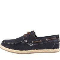 Onfire Mens Suede Rope Trim Boat Shoes Navy