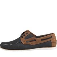 Onfire Mens Leather Boat Shoes Navy/Tan