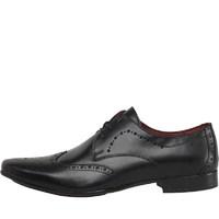 Onfire Mens Leather Wing Tipped Brogue Shoes Black