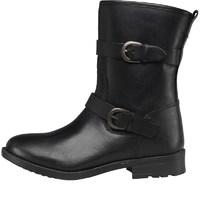 Onfire Womens Leather Buckle Boots Black