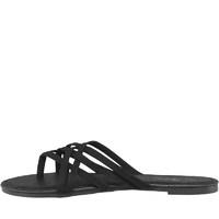 Onfire Womens Suedette Toe Post Sandals Black