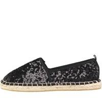 Onfire Womens Sequinned Espadrilles Black