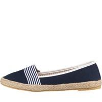 Onfire Womens Canvas Espadrilles With Striped Elastic Navy