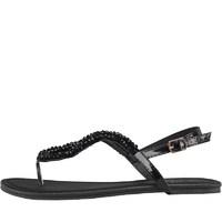 onfire womens beaded toe post sandals black