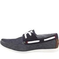 Onfire Mens Washed Canvas Boat Shoes Navy