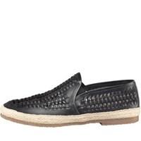 Onfire Mens Leather Interlaced Shoes Navy