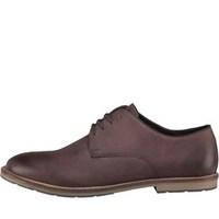 onfire mens waxed leather lace up derby shoes dark brown