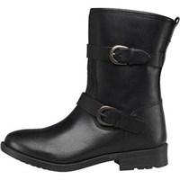 Onfire Womens Leather Buckle Boots Black