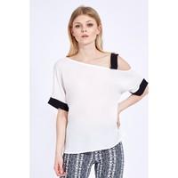 ONE SHOULDER CREPE TOP