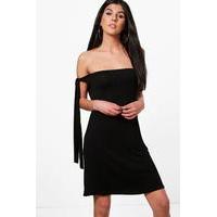 One Shoulder Shift Dress - black