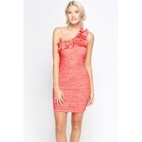 One Shoulder Ruffled Bodycon Dress