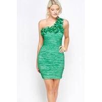 One Shoulder Ruffled Bodycon Dress