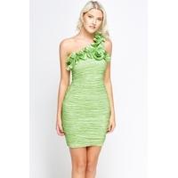 One Shoulder Ruffled Bodycon Dress