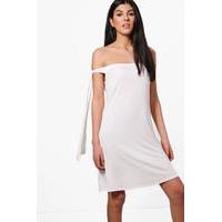 One Shoulder Shift Dress - white