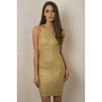 One Shoulder Bodycon Dress in Gold