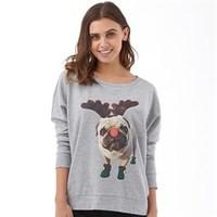 Only Womens Merry Christmas O-Neck Sweater Botanical Garden