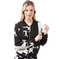 Only Womens Max Graphic Long Sleeve Bomber Jacket Cloud Dancer