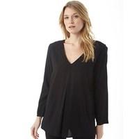 Only Womens Nova Deep V 3/4 Top Black