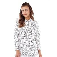 Only Womens Nova Dot Bat Sleeve Shirt White Snow