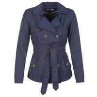 only maria short womens trench coat in blue