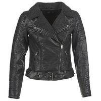 only thilde womens leather jacket in black