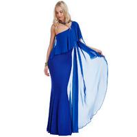 one shoulder maxi dress royalblue