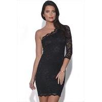 one shoulder lace dress