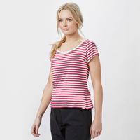 One Earth Women\'s Maria Striped Tee, Red