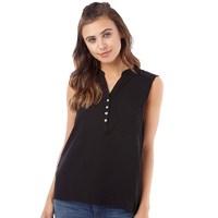 only womens nova placket shirt black