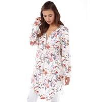 only womens nova long tunic favourite flower shirt snow white