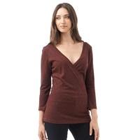 Onfire Womens 3/4 Sleeve AOP Top Black/Berry