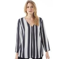 Only Womens Nova Deep V Spring Stripe 3/4 Top Vapor Blue