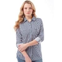 Onfire Womens Striped Overshirt Blue/White