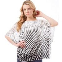 onfire womens spot print top whiteblack