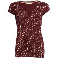 Onfire Womens Short Sleeve AOP Top Burgundy