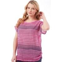 Onfire Womens Striped Top Pink/Navy