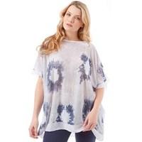 Onfire Womens Tie Dye Print Top White/Navy